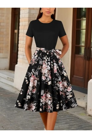 K61372-SIYAH SİYAH ELBİSE