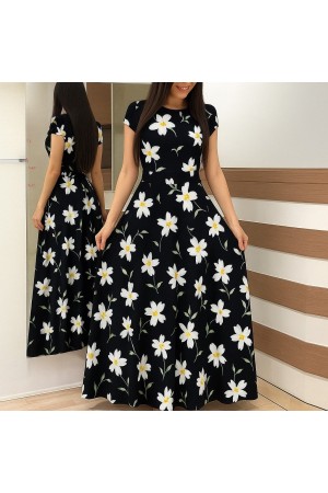 K61398-CICEK_DESENLI DESENLİ ELBİSE