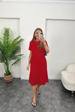 K61402-KIRMIZI RED DRESS