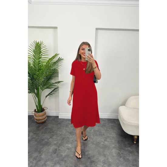 K61402-KIRMIZI RED DRESS
