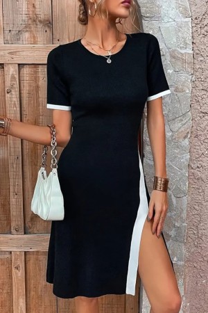 K61417-SIYAH BLACK DRESS