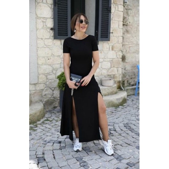K61442-SIYAH BLACK DRESS