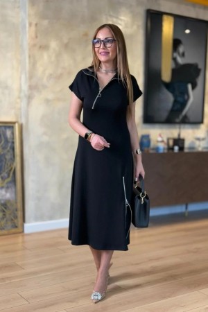 K61461-SIYAH BLACK DRESS