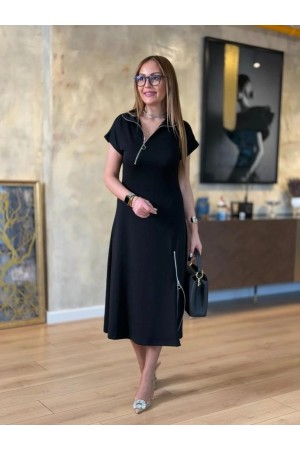 K61461-SIYAH SİYAH ELBİSE