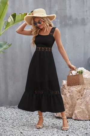 K61463-SIYAH BLACK DRESS