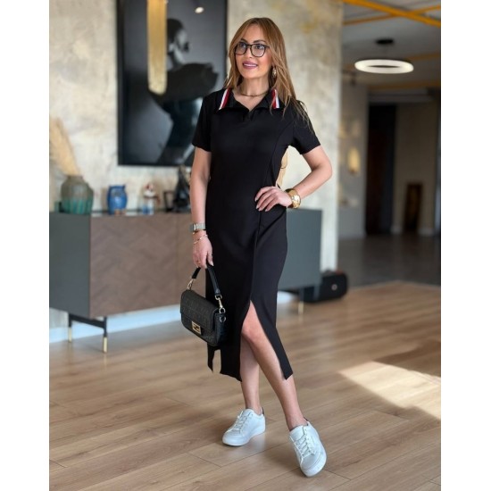 K61496-SIYAH SİYAH ELBİSE