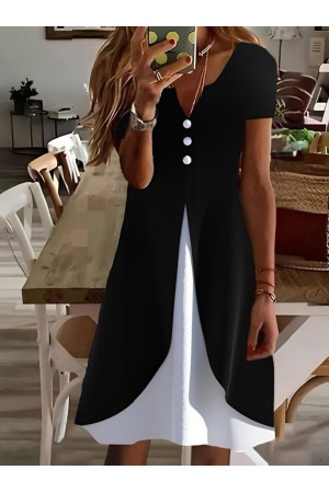 K61506-SIYAH SİYAH ELBİSE