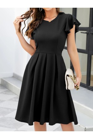 K61512-SIYAH SİYAH ELBİSE