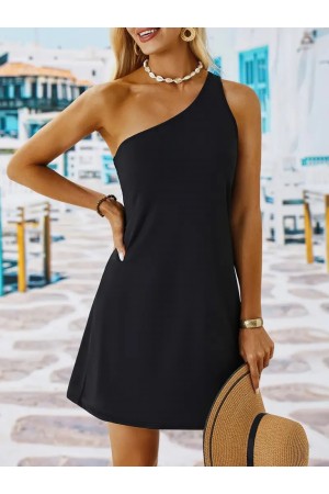 K61527-SIYAH SİYAH ELBİSE