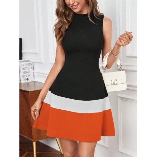 K61537-TURUNCU ORANGE DRESS
