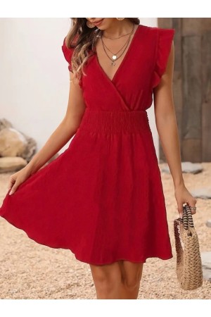 K61541-KIRMIZI RED DRESS