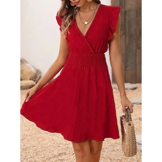 K61541-KIRMIZI RED DRESS