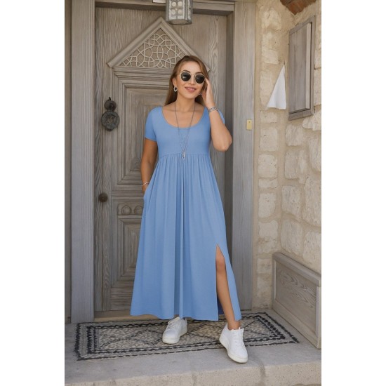 K61559-MAVI BLUE DRESS