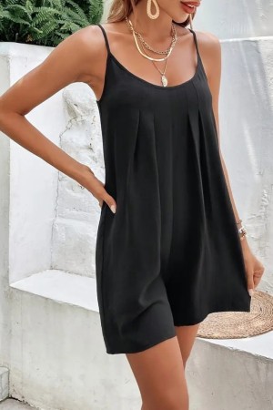 K61562-SIYAH BLACK OVERALLS