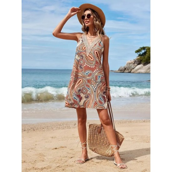 "K61564-COK RENKLI" Patterned DRESS