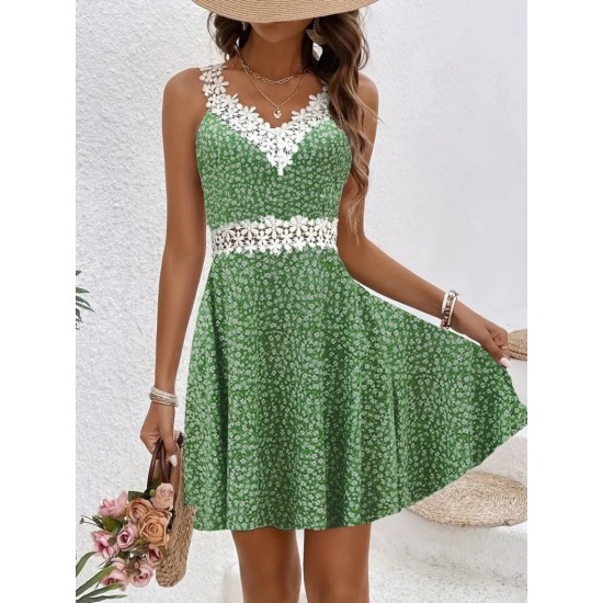 K61566-YESIL GREEN DRESS