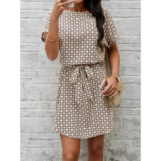 K61593-DESENLI Patterned DRESS