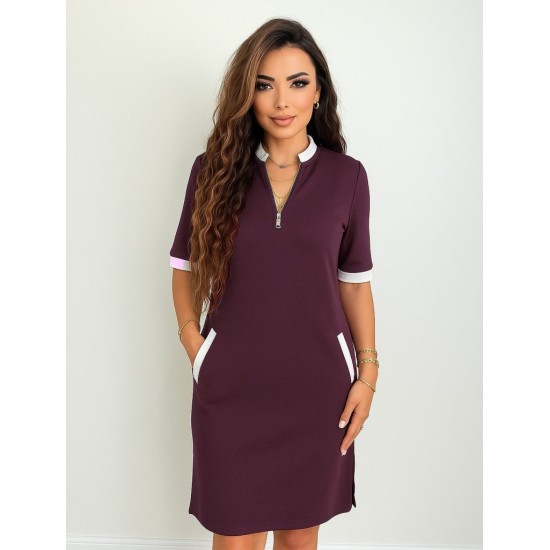 K61602-BORDO Burgundy DRESS