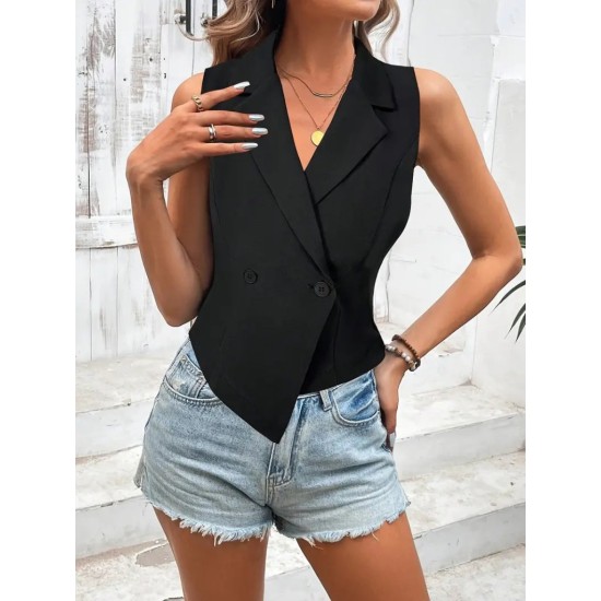 K61605-SIYAH BLACK WAISTCOAT