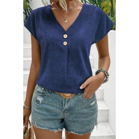 K61621-MAVI BLUE BLOUSE