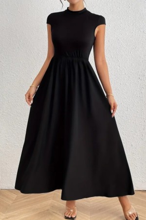 K61637-SIYAH BLACK DRESS