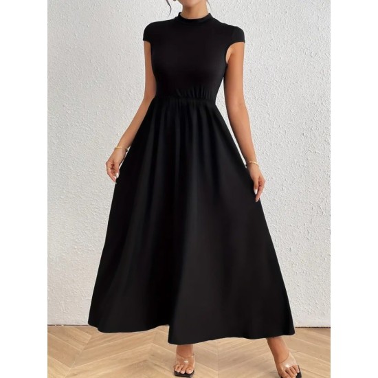 K61637-SIYAH BLACK DRESS