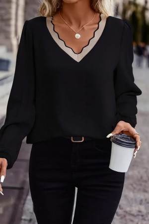 K61667-SIYAH BLACK BLOUSE