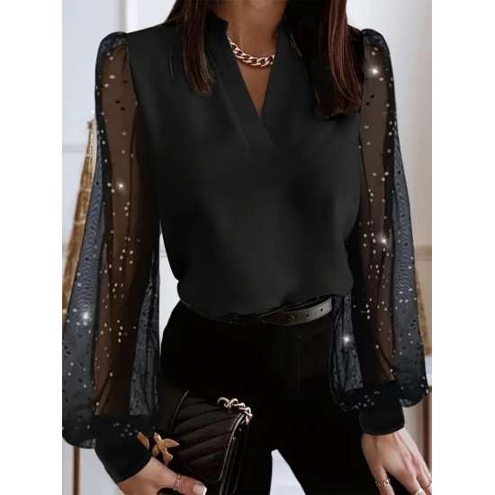 K61671-SIYAH SİYAH BLUZ