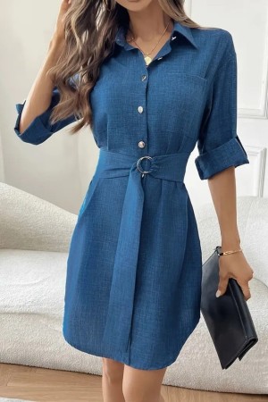 K61681-MAVI BLUE DRESS