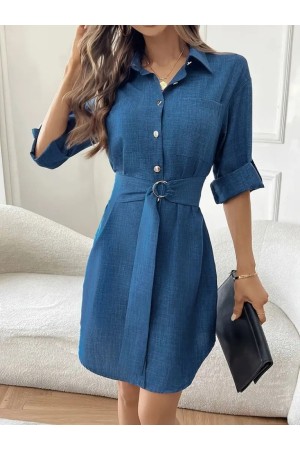 K61681-MAVI MAVİ ELBİSE