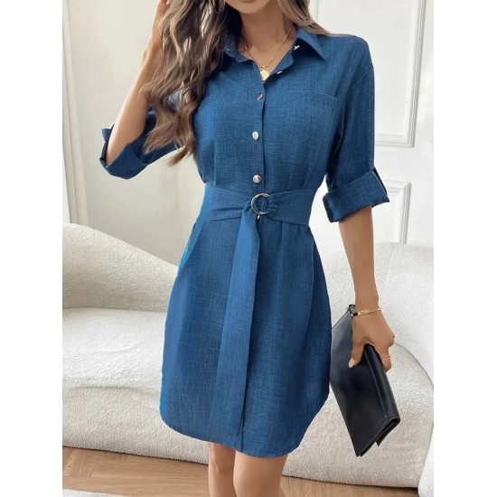 K61681-MAVI BLUE DRESS