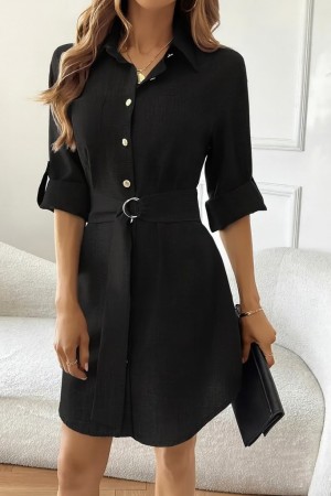 K61681-SIYAH BLACK DRESS