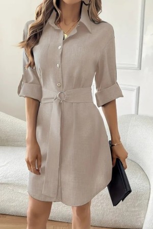 K61681-TAS BEIGE DRESS