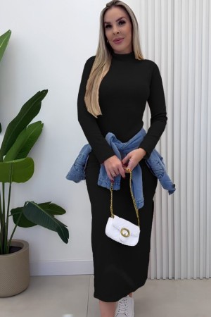 K61691-SIYAH BLACK DRESS