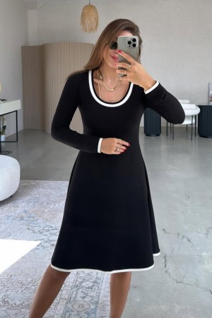 K61692-SIYAH BLACK DRESS