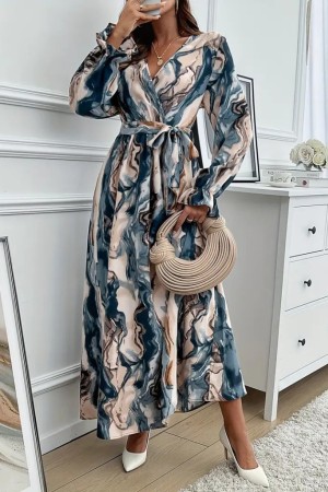 K61707-DESENLI Patterned DRESS