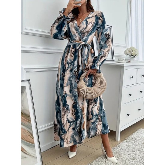 K61707-DESENLI Patterned DRESS