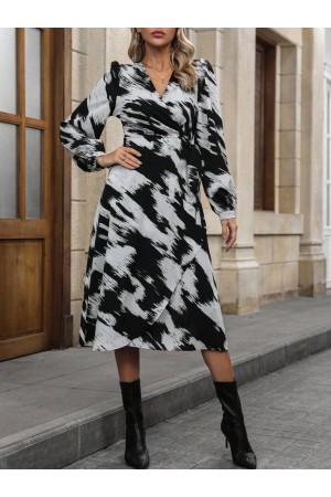 K61736-SIYAH SİYAH ELBİSE