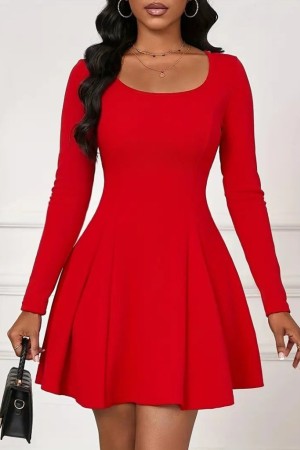K61759-KIRMIZI RED DRESS