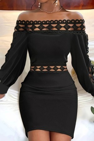 K61761-SIYAH BLACK DRESS