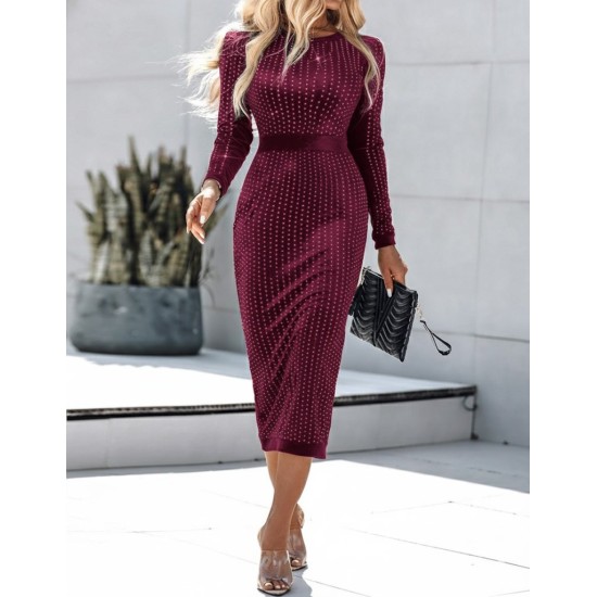 K61769-BORDO Burgundy DRESS