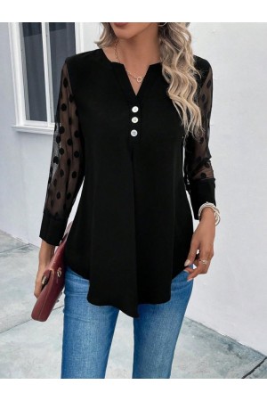 K61808-SIYAH SİYAH BLUZ