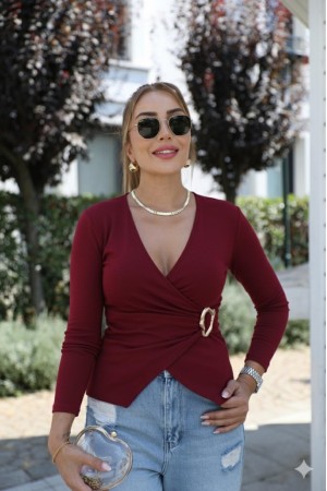 K61819-BORDO BORDO BLUZ