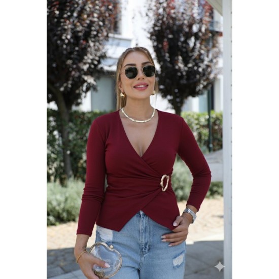 K61819-BORDO Burgundy BLOUSE