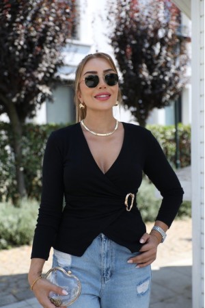 K61819-SIYAH SİYAH BLUZ