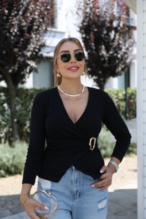 K61819-SIYAH SİYAH BLUZ