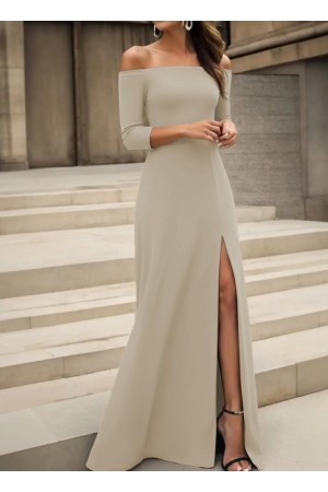 K61822-BEJ BEJ ELBİSE