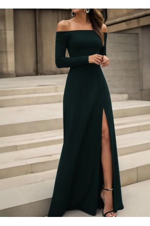 K61822-YESIL YEŞİL ELBİSE