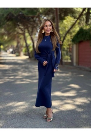 K61899-LACIVERT LACİVERT ELBİSE