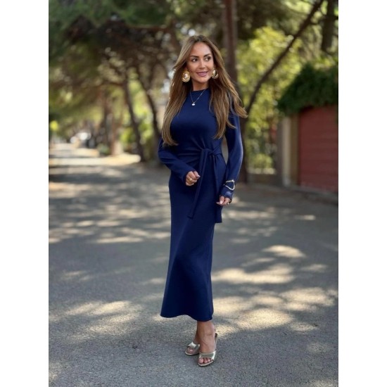 K61899-LACIVERT "NAVY BLUE" DRESS